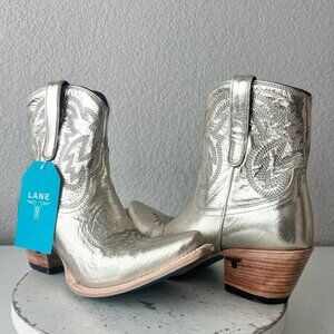 Lane SMOKESHOW Cowboy Bootie Womens 11 Gold Western Cowgirl Short Ankle Boots